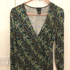 Wrap dress with tie front is super comfortable and cute!